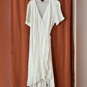 White wrap dress